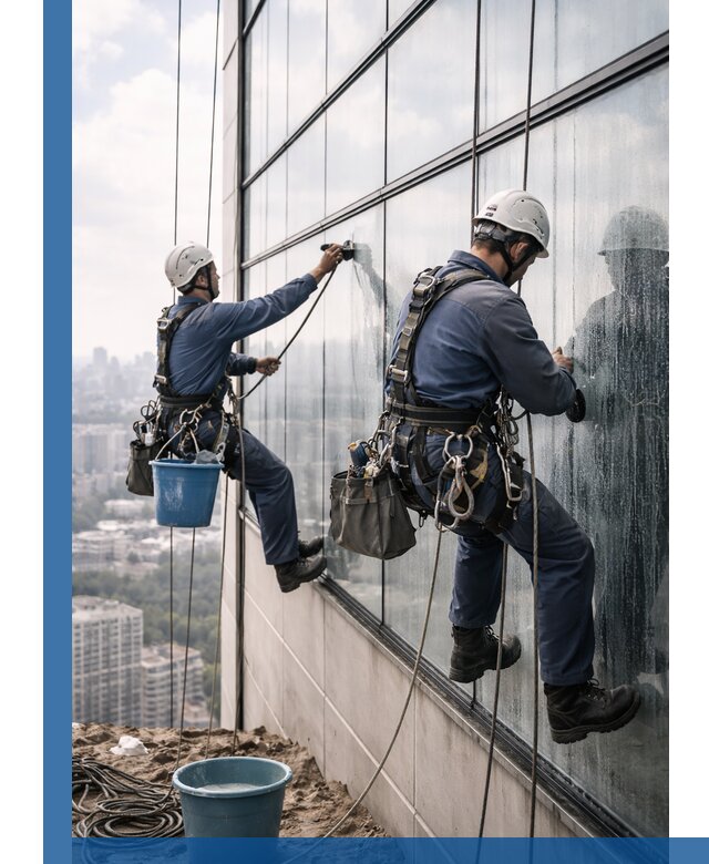 Профессиональная мойка фасадных окон альпинистами в Сердобске