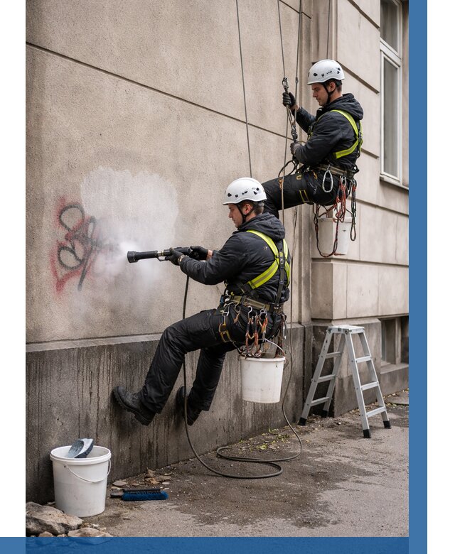 Удаление граффити с фасада в Сердобске от 4550 р. | ВЫСОТНИК-Срд