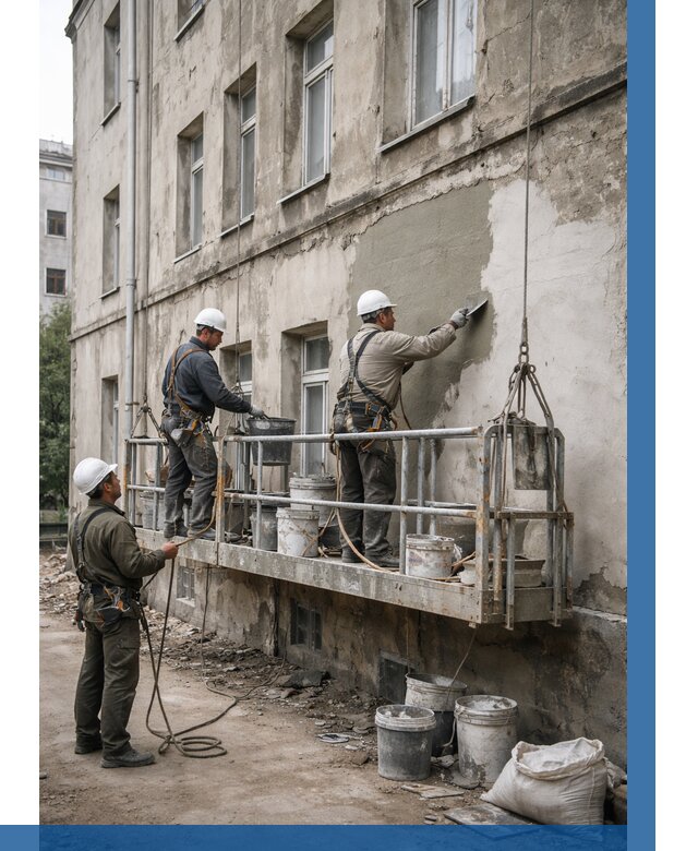 Капитальный ремонт фасада в Сердобске от 4247 р. | ВЫСОТНИК-Срд