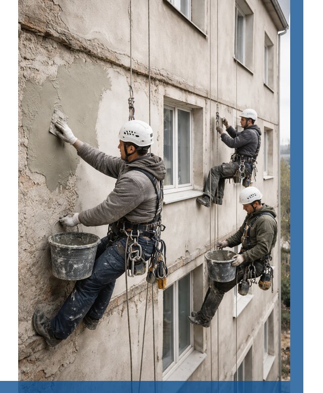 Ремонт штукатурного фасада в Сердобске от 758 р. под ключ | ВЫСОТНИК-Срд