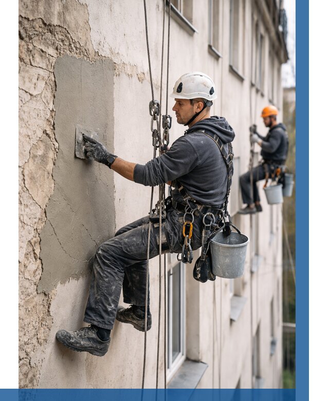 Восстановление штукатурки фасада в Сердобске от 1213 р. | ВЫСОТНИК-Срд