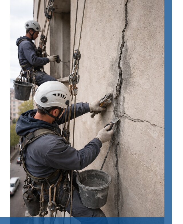 Заделка трещин на фасаде в Сердобске от 910 р. | ВЫСОТНИК-Срд