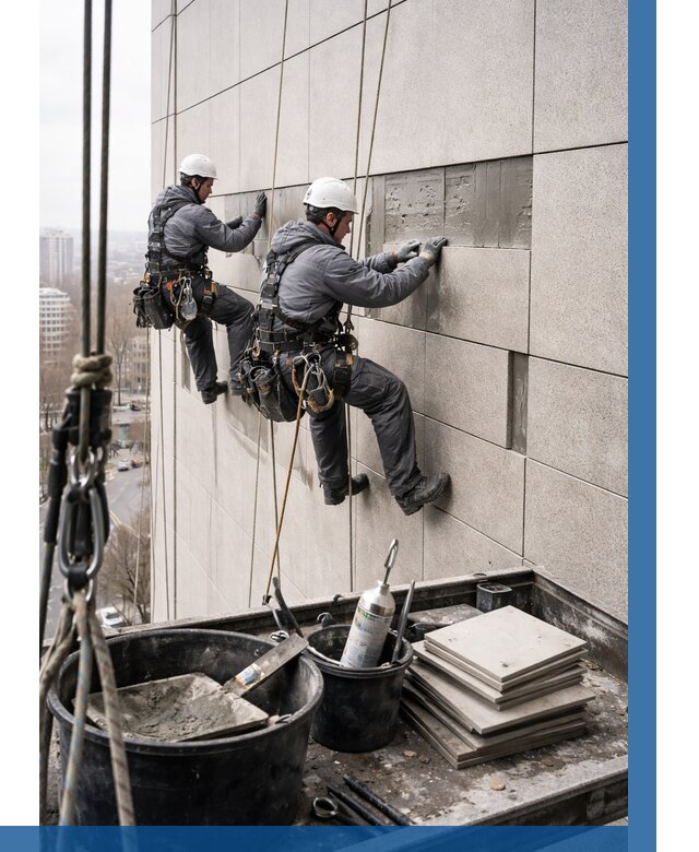 Ремонт фасада из керамогранита в Сердобске от 2528 р. | ВЫСОТНИК-Срд