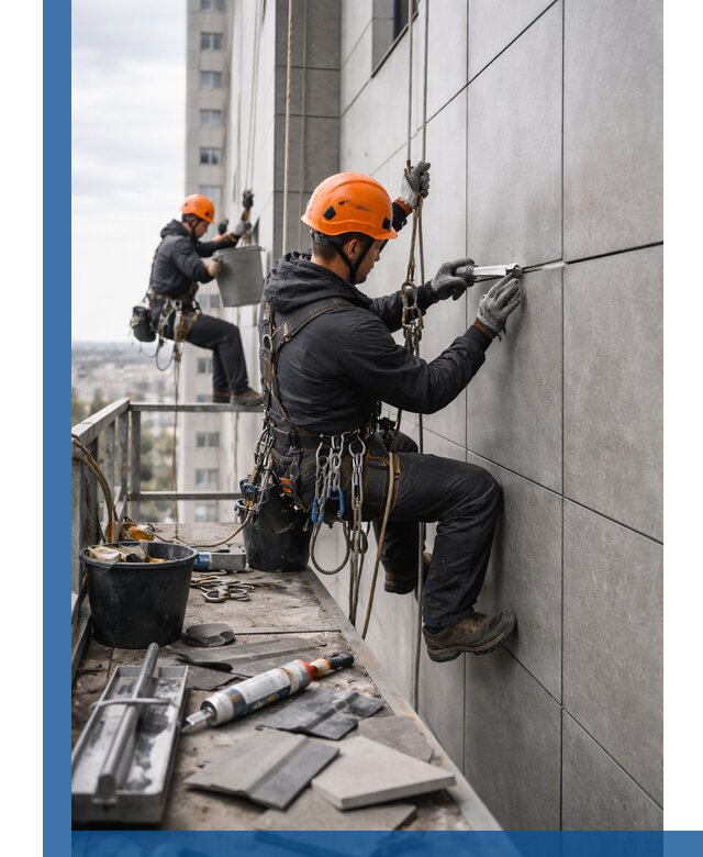 Профессиональный ремонт фасада из керамогранита в Сердобске