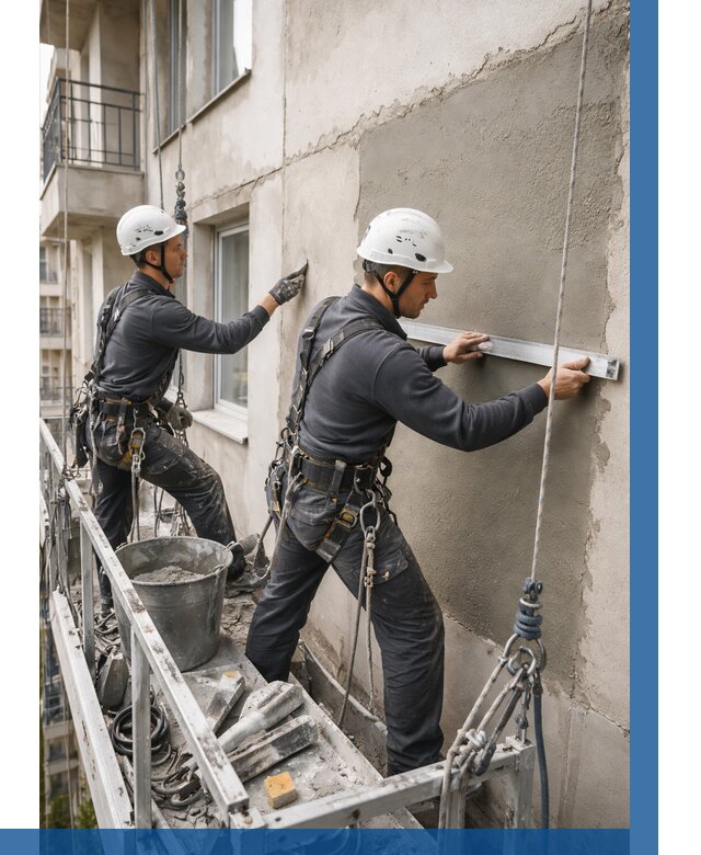 Штукатурка фасада на высоте в Сердобске от 910 р. | ВЫСОТНИК-Срд