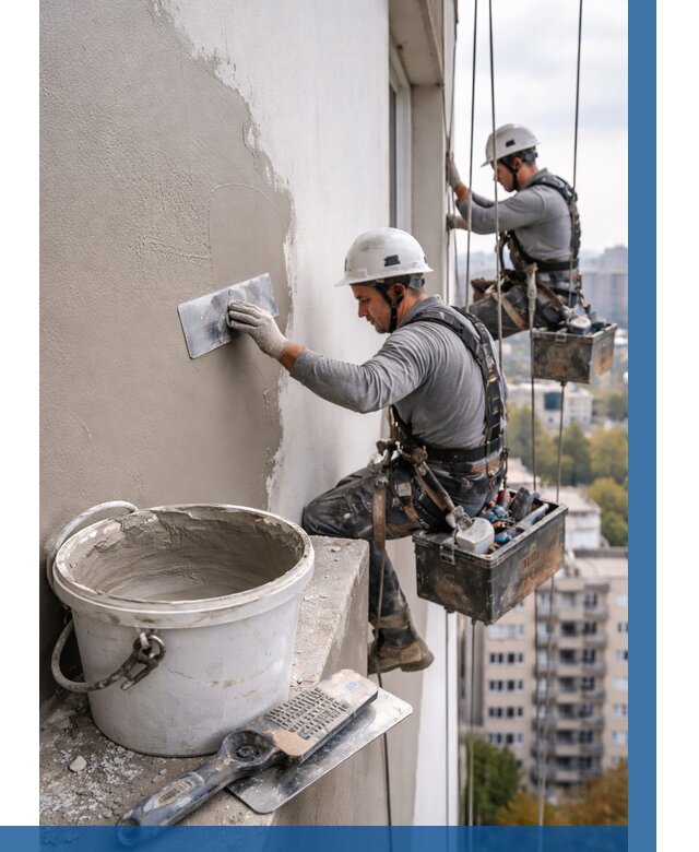 Шпаклевка фасада на высоте в Сердобске от 708 р. | ВЫСОТНИК-Срд