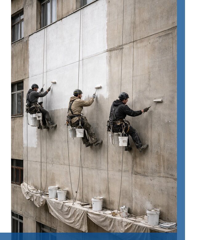 Покраска бетонного фасада в Сердобске от 354 р за м2 | ВЫСОТНИК-Срд