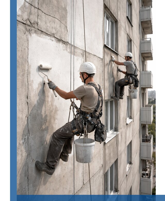 Покраска бетонного фасада в Сердобске для жилых и промышленных объектов