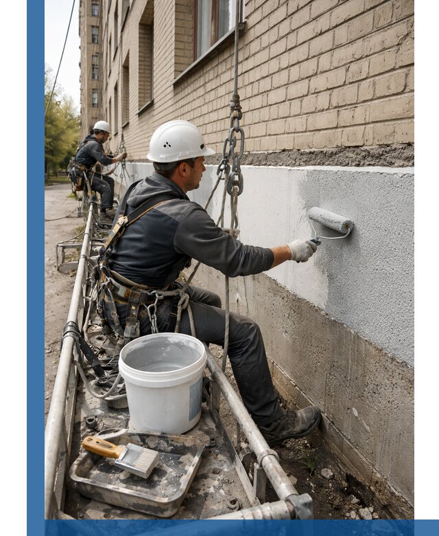 Окраска цоколя здания в Сердобске профессионально и надежно