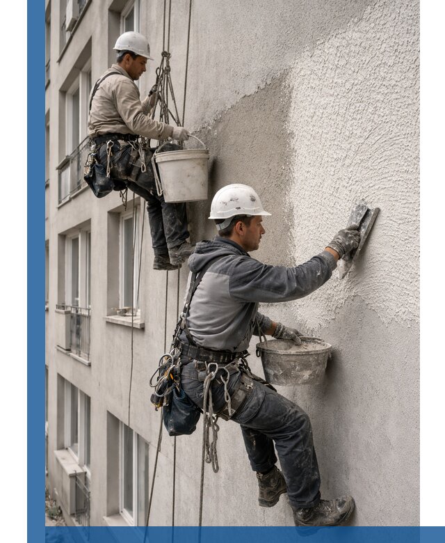 Нанесение декоративной штукатурки короед на фасад в Сердобске