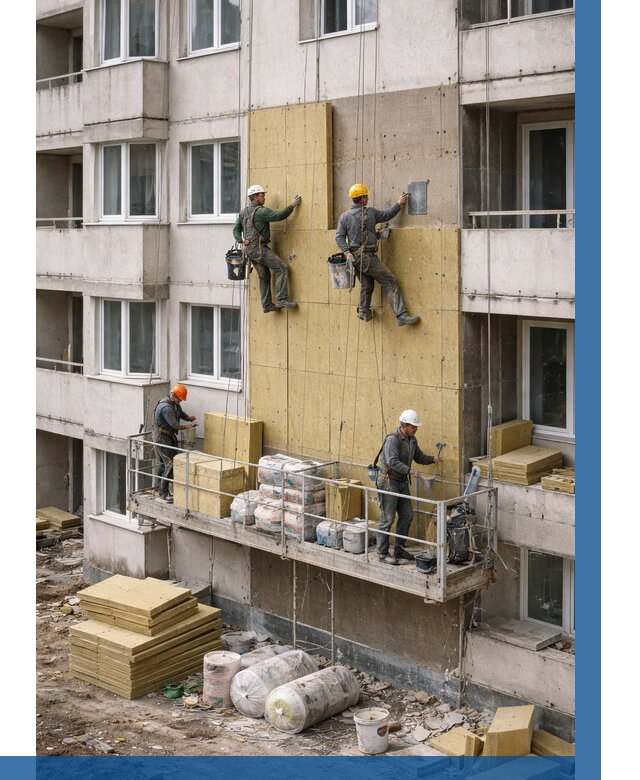 Утепление фасада минватой в Сердобске от 1517 р. | ВЫСОТНИК-Срд