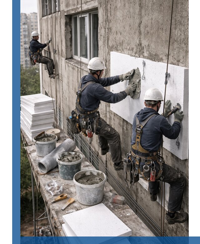 Утепление фасада пенополистиролом в Сердобске под ключ