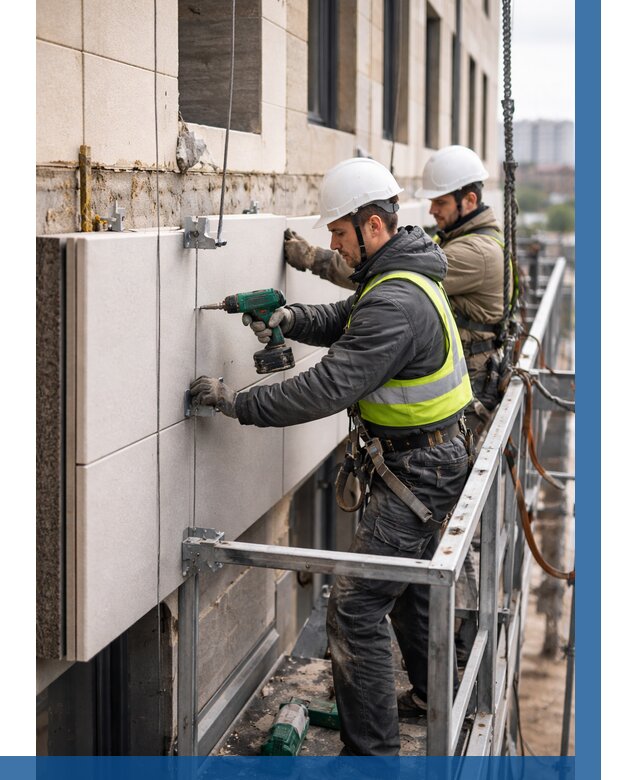 Монтаж фасадных термопанелей в Сердобске от 1517 р. | ВЫСОТНИК-Срд