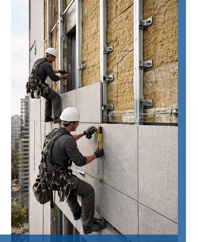 Монтаж вентилируемого фасада в Сердобске от 3539 р. | ВЫСОТНИК-Срд