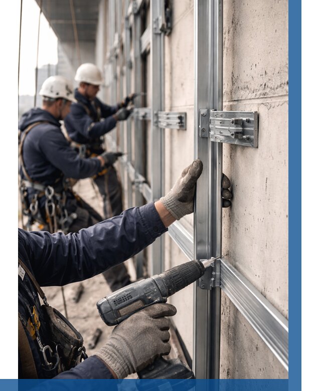 Монтаж подсистемы вентфасада в Сердобске от 859 р. | ВЫСОТНИК-Срд