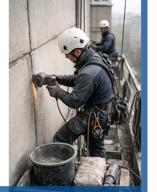 Штробление межпанельных швов в Сердобске от 1213 р. | ВЫСОТНИК-Срд