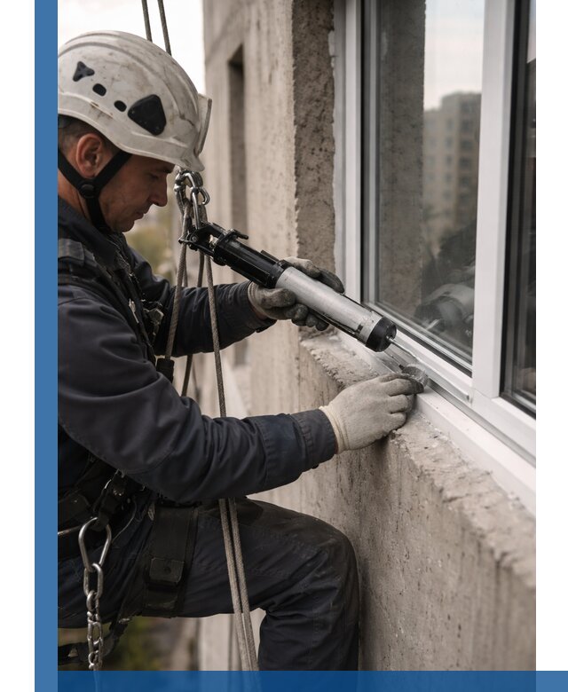 Герметизация оконных швов снаружи в Сердобске профессионально