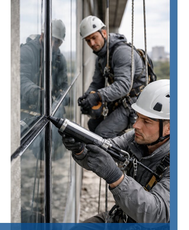 Герметизация витражных швов в Сердобске от 657 р. | ВЫСОТНИК-Срд