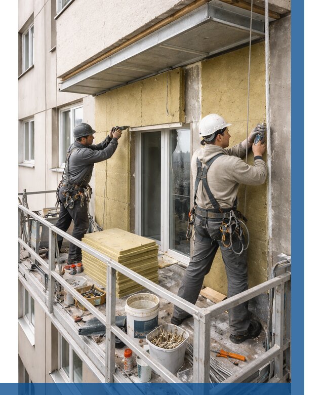 Утепление балкона снаружи в Сердобске от 1618 р. под ключ ВЫСОТНИК-Срд