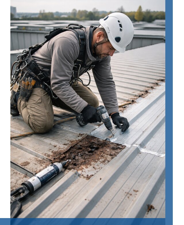 Ремонт профнастила на кровле в Сердобске от 708 р. | ВЫСОТНИК-Срд