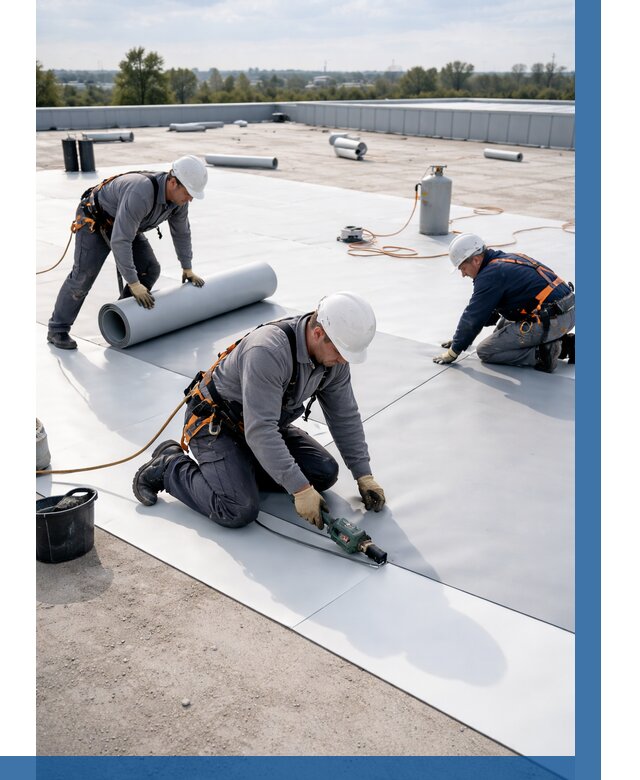 Монтаж мембранной кровли под ключ в Сердобске от 1213 р. | ВЫСОТНИК-Срд