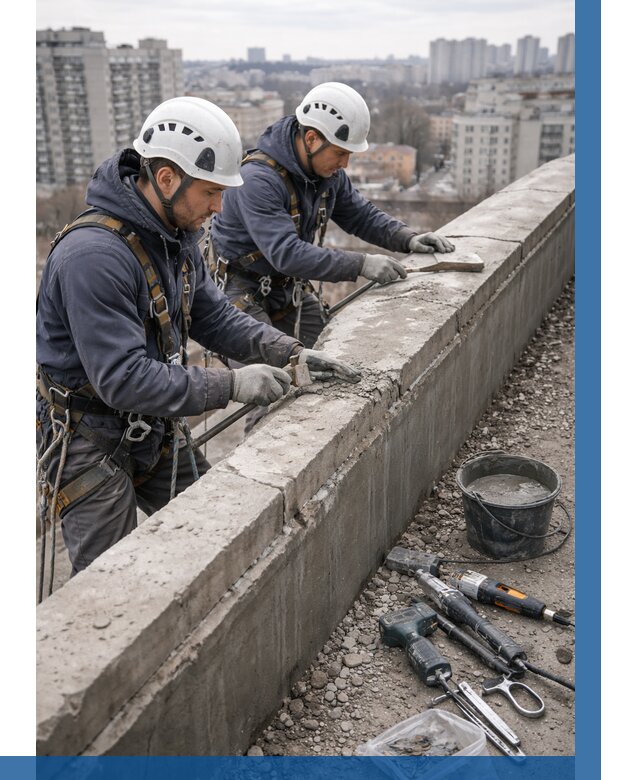 Ремонт парапета на кровле в Сердобске от 1517 р. | ВЫСОТНИК-Срд