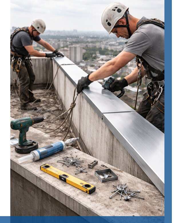 Монтаж парапетных крышек в Сердобске от 809 р. | ВЫСОТНИК-Срд