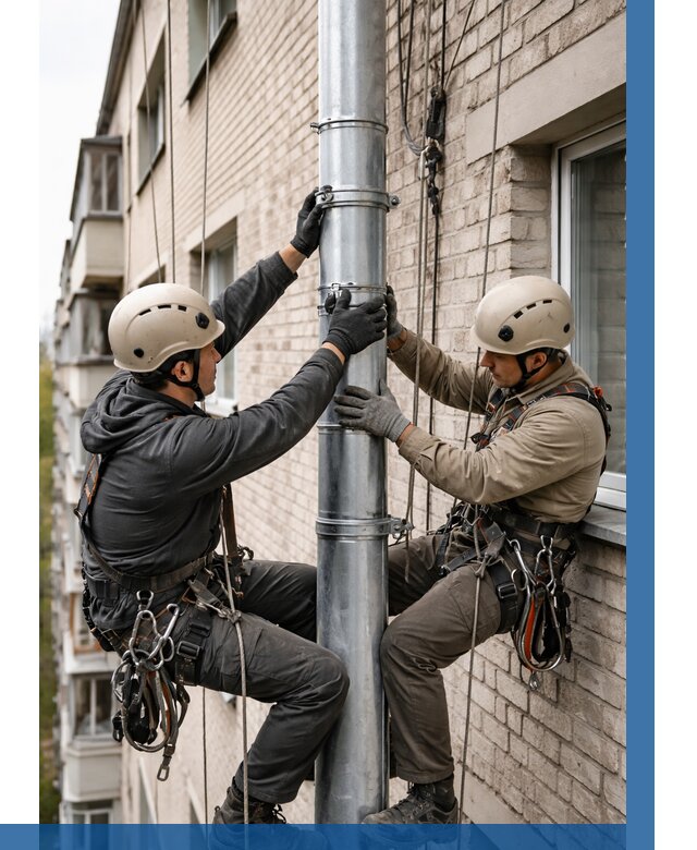 Замена водосточных труб в Сердобске от 6572 р. | ВЫСОТНИК-Срд