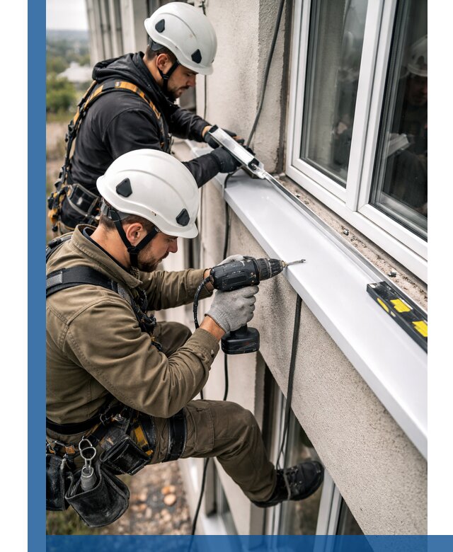 Профессиональный монтаж оконных отливов и отведения воды в Сердобске