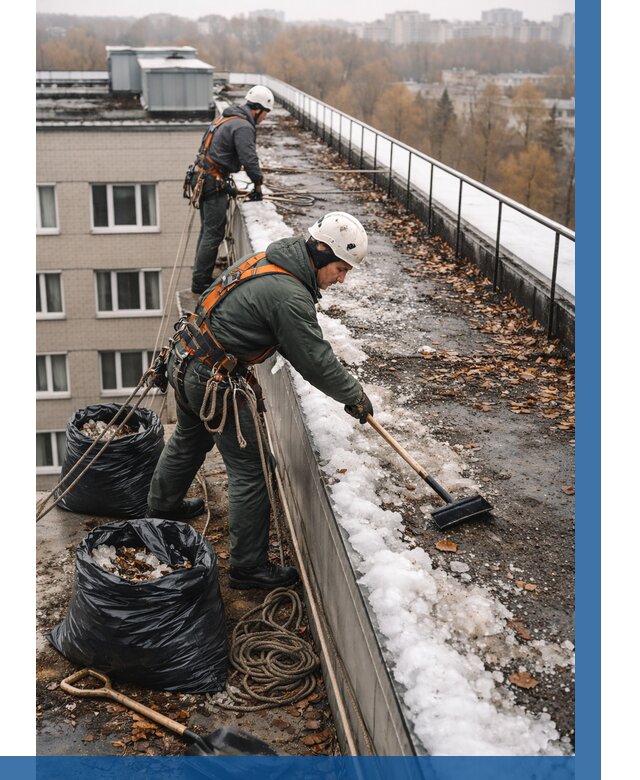 Очистка кровли по периметру в Сердобске от 556 р. | ВЫСОТНИК-Срд