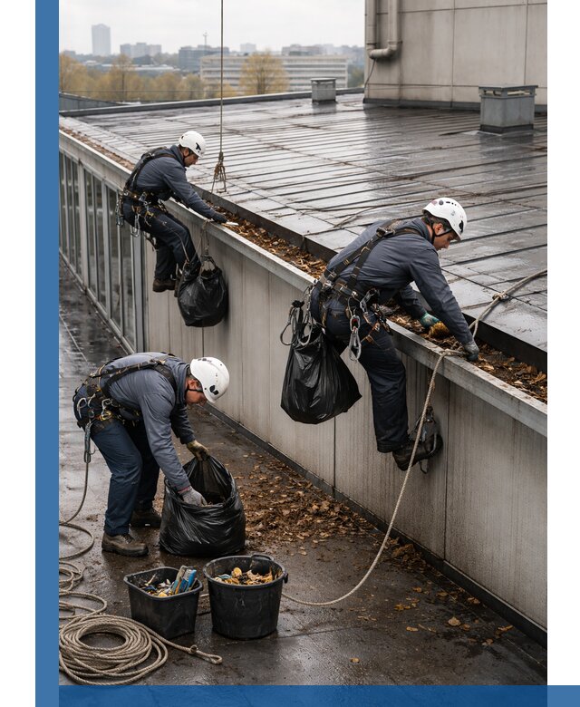 Очистка кровли по периметру в Сердобске силами промышленных альпинистов