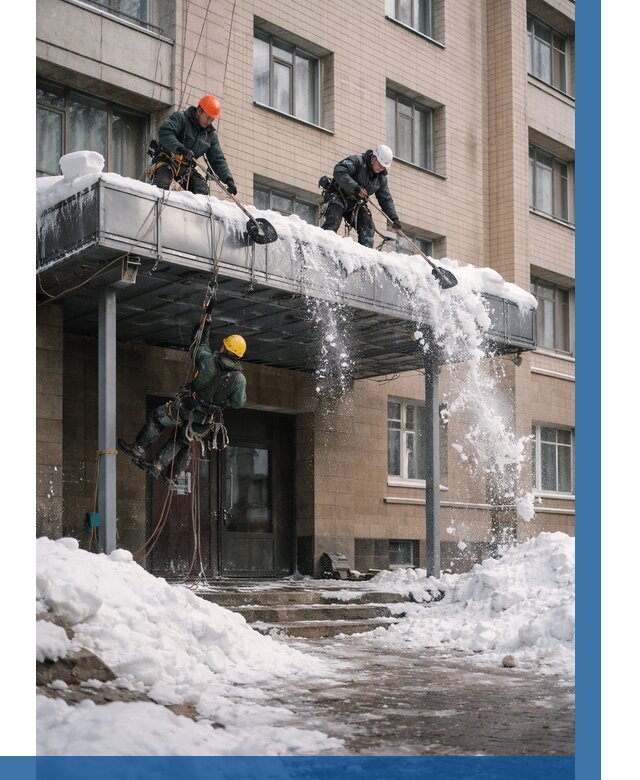 Очистка козырьков от снега в Сердобске от 3539 р. | ВЫСОТНИК-Срд