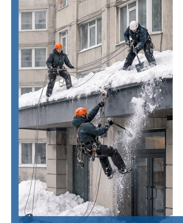 Безопасная очистка навесов от снега в Сердобске круглогодично