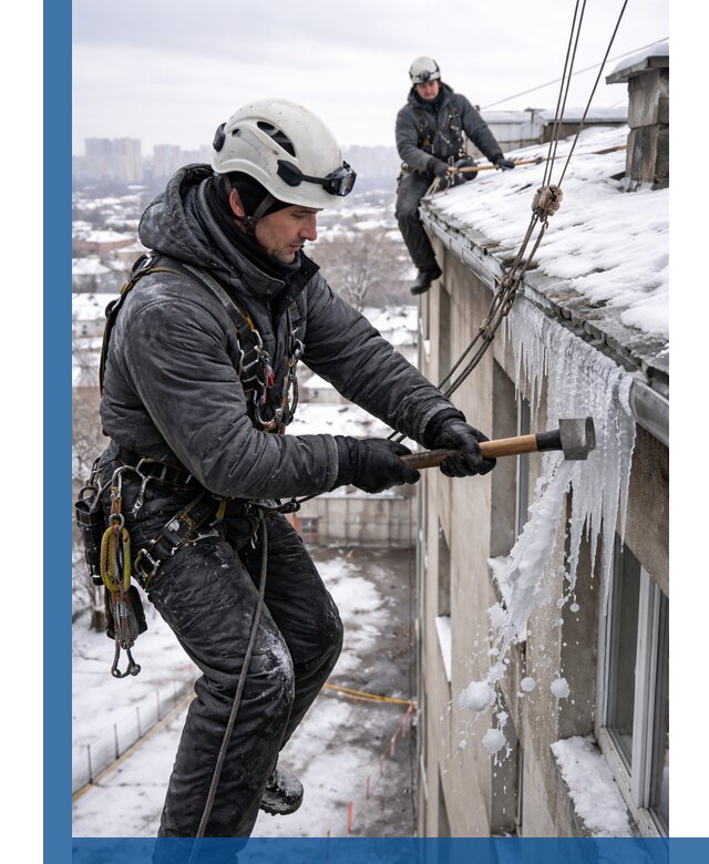 Сбивание и удаление сосулек с крыши в Сердобске безопасно