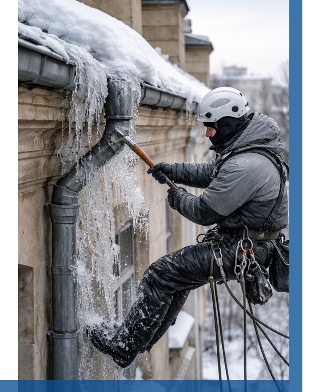 Очистка водостоков от льда в Сердобске от 3539 р. | ВЫСОТНИК-Срд