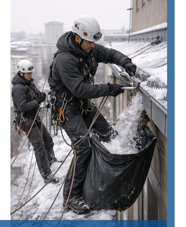 Аварийная очистка крыши в Сердобске под ключ от 303 р. | ВЫСОТНИК-Срд