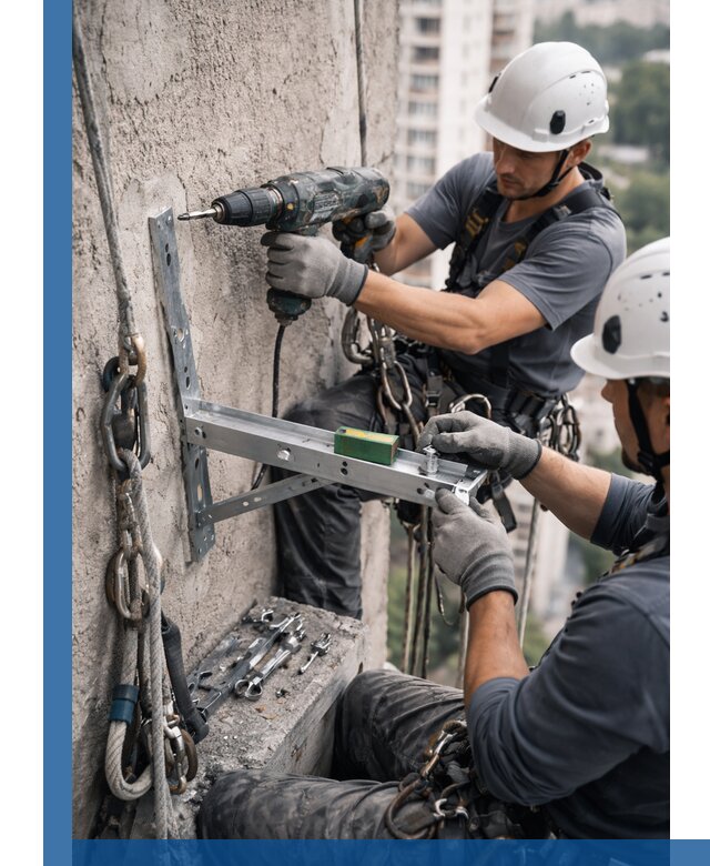 Установка кронштейнов кондиционера и крепежа в Сердобске