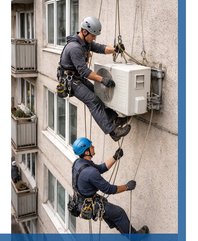 Перенос внешнего блока кондиционера в Сердобске от 9100 р.| ВЫСОТНИК-Срд