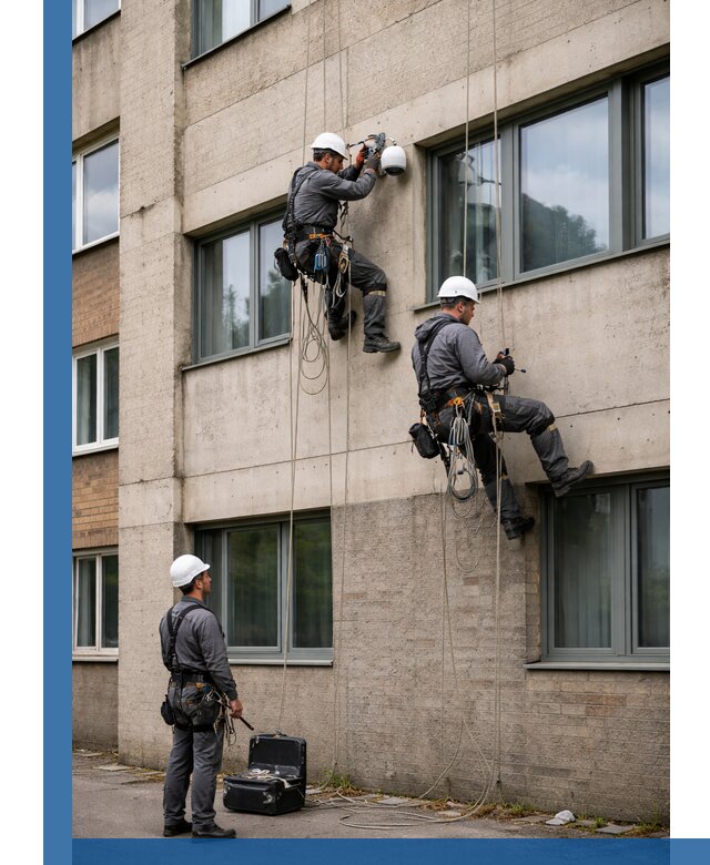 Монтаж фасадных камер видеонаблюдения в Сердобске под ключ