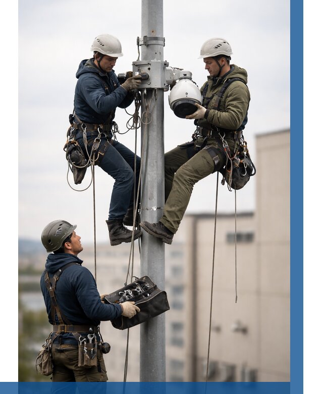 Установка видеокамер на мачте в Сердобске от 8594 р. | ВЫСОТНИК-Срд