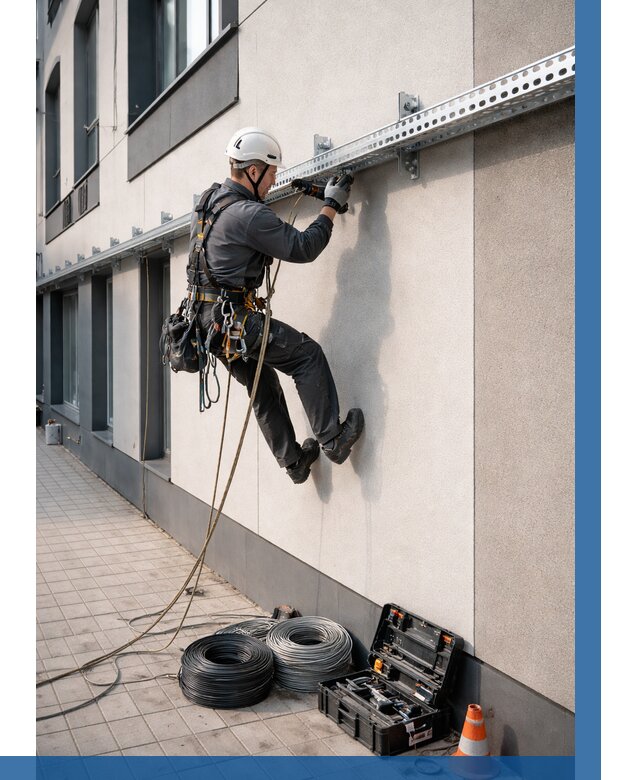 Монтаж кабельных лотков на фасаде в Сердобске от 1213 р. | ВЫСОТНИК-Срд