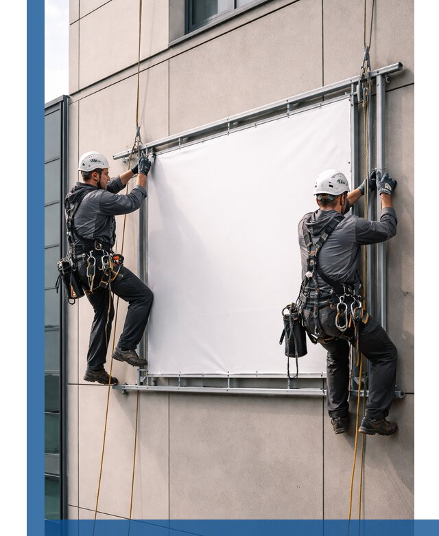 Монтаж наружной рекламной вывески в Сердобске под ключ