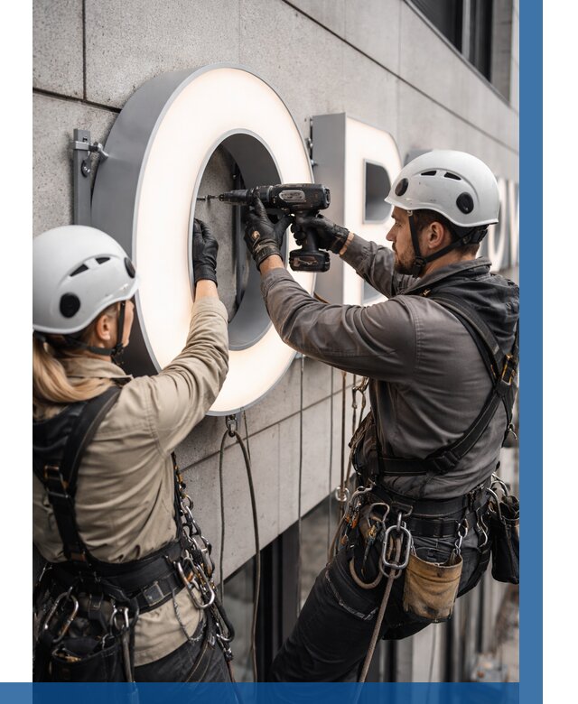 Монтаж световых букв в Сердобске от 3033 р. под ключ ВЫСОТНИК-Срд