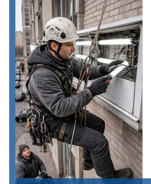 Профессиональная замена ламп в наружной вывеске в Сердобске