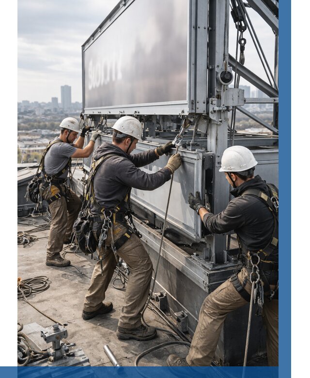 Монтаж крышной рекламной конструкции в Сердобске от 60666 р.|ВЫСОТНИК-Срд