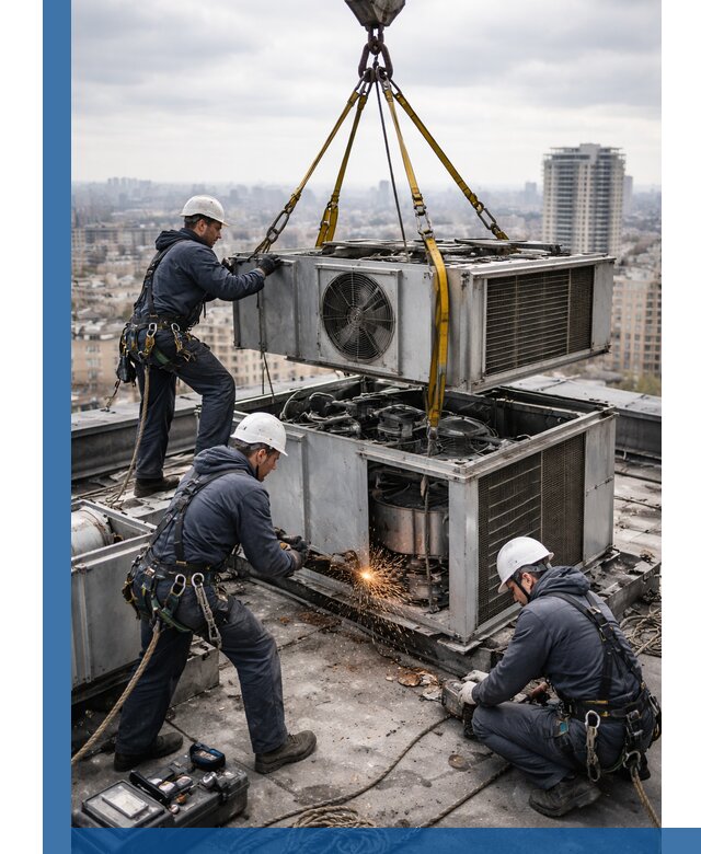 Демонтаж крышной установки в Сердобске любой сложности