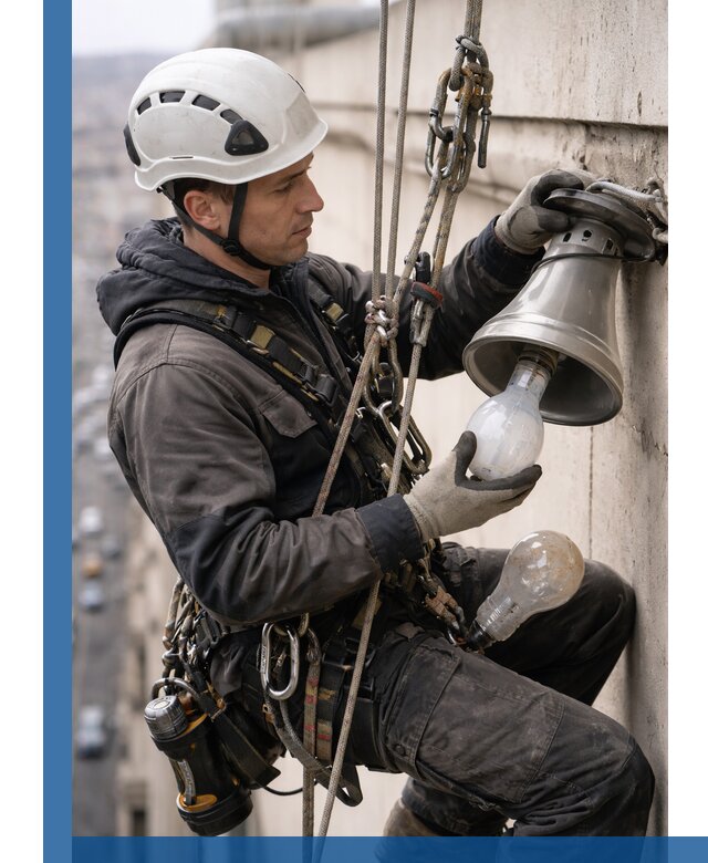 Замена ламп на высоте в Сердобске профессионально и быстро