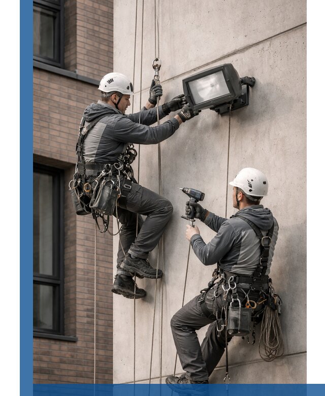 Профессиональный монтаж фасадных прожекторов в Сердобске под ключ