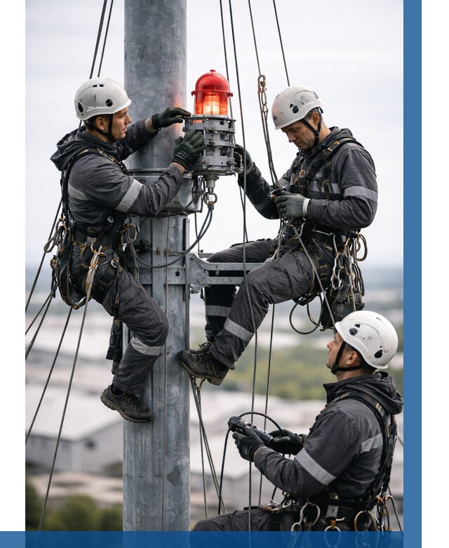 Монтаж заградительных огней в Сердобске от 8594 р. | ВЫСОТНИК-Срд