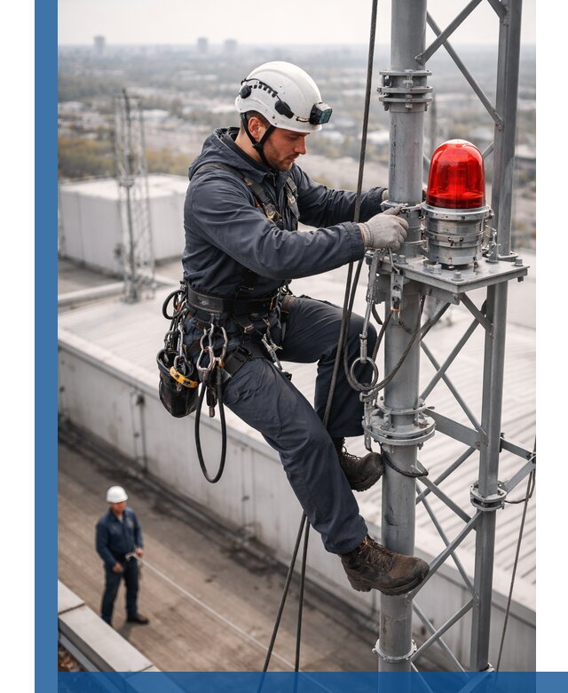 Монтаж заградительных огней и обслуживание объектов в Сердобске